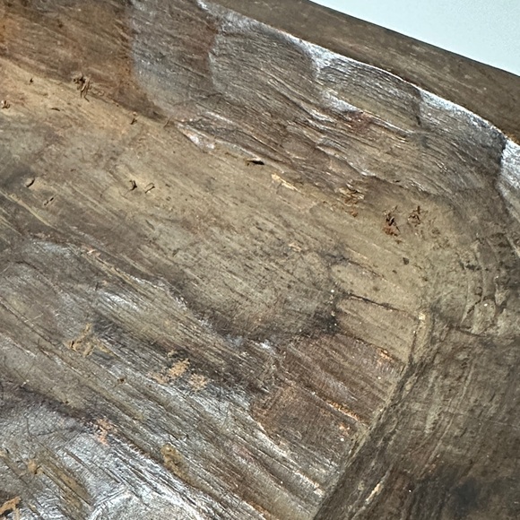 Rustic Hand Carved Wooden Bread Bowl or Serving Tray - Picture 6 of 12